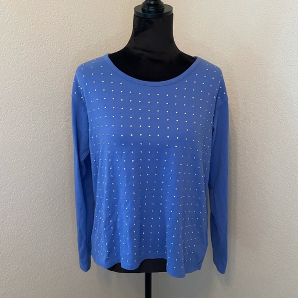 MICHAEL Michael Kors Rhinestone Long Sleeve Top